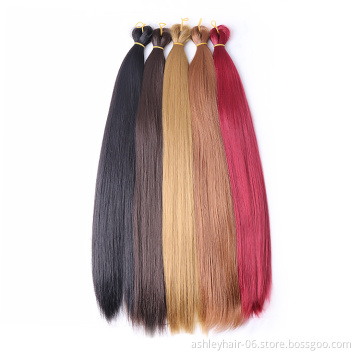 Julianna bone straight braiding hair extension wholesale synthetic attachment silky braiding bone straight braids extensions